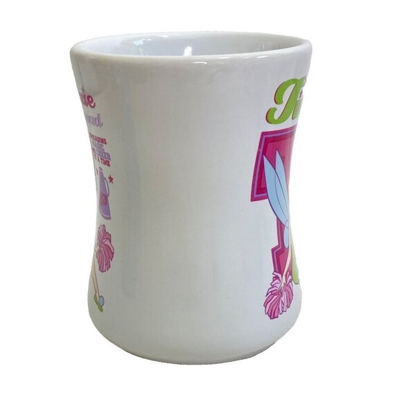 Disney Store Exclusive Tink Pixie Squad Mug Cheerleader Tinker Bell Pink White - Picture 3 of 6